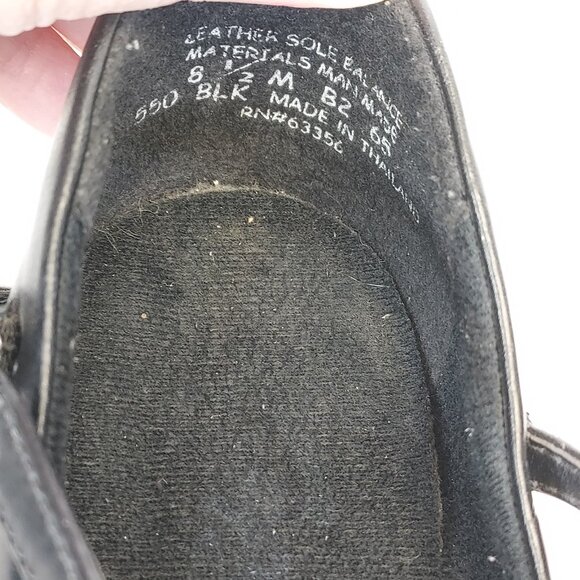 Ballet Maker Ballroom Dance Shoe Womens 8.5 Ankle Strap Leather Sole Matte Black - Picture 14 of 14